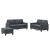 Set de canapele cu perne, 3 piese, gri închis, catifea GartenMobel Dekor