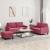 Set canapea cu perne, 3 piese, roșu vin, catifea GartenMobel Dekor