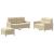 Set de canapele cu perne, 3 piese, crem, textil GartenMobel Dekor