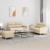 Set de canapele cu perne, 3 piese, crem, textil GartenMobel Dekor