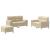 Set de canapele cu perne, 3 piese, crem, textil GartenMobel Dekor