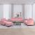 Set canapea cu perne, 4 piese, roz, catifea GartenMobel Dekor