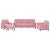 Set canapea cu perne, 4 piese, roz, catifea GartenMobel Dekor