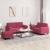 Set canapele cu perne, 3 piese, roșu vin, catifea GartenMobel Dekor