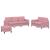 Set de canapele, 3 piese, roz, catifea GartenMobel Dekor