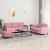 Set de canapele, 3 piese, roz, catifea GartenMobel Dekor
