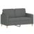 Set de canapele cu perne, 3 piese, gri închis, textil GartenMobel Dekor