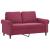 Set canapea cu perne, 3 piese, roșu vin, catifea GartenMobel Dekor