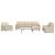 Set de canapele cu taburet, 4 piese, crem, textil GartenMobel Dekor