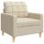 Set canapele cu taburet și perne, 4 piese, crem, textil GartenMobel Dekor