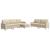 Set de canapele cu taburet, 3 piese, crem, textil GartenMobel Dekor