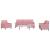 Set de canapele cu perne, 4 piese, roz, catifea GartenMobel Dekor