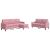 Set de canapele cu perne, 3 piese, roz, catifea GartenMobel Dekor