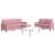 Set de canapele cu perne, 3 piese, roz, catifea GartenMobel Dekor