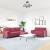 Set canapea cu perne/rulouri, 3 piese, roșu vin, catifea GartenMobel Dekor