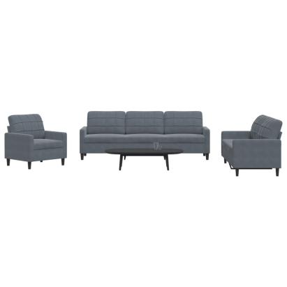 Set de canapele cu perne, 4 piese, gri închis, catifea GartenMobel Dekor