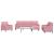 Set de canapele cu perne, 4 piese, roz, catifea GartenMobel Dekor