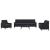 Set de canapele cu perne, 4 piese, negru, catifea GartenMobel Dekor