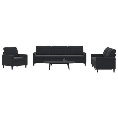 Set de canapele cu perne, 4 piese, negru, catifea GartenMobel Dekor