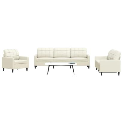 Set de canapele cu perne, 4 piese, crem, catifea GartenMobel Dekor