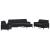 Set de canapele cu perne/rulouri, 4 piese, negru, catifea GartenMobel Dekor