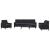 Set de canapele cu perne/rulouri, 4 piese, negru, catifea GartenMobel Dekor