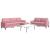 Set de canapele cu perne, 3 piese, roz, catifea GartenMobel Dekor