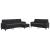 Set de canapele cu perne, 3 piese, negru, catifea GartenMobel Dekor