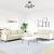 Set de canapele cu perne, 3 piese, crem, catifea GartenMobel Dekor