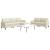 Set de canapele cu perne, 3 piese, crem, catifea GartenMobel Dekor