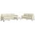 Set de canapele cu perne, 3 piese, crem, catifea GartenMobel Dekor