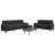 Set de canapele cu perne/rulouri, 3 piese, negru, catifea GartenMobel Dekor
