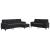 Set de canapele cu perne/rulouri, 3 piese, negru, catifea GartenMobel Dekor