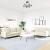 Set de canapele cu perne/rulouri, 3 piese, crem, catifea GartenMobel Dekor