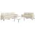 Set de canapele cu perne/rulouri, 3 piese, crem, catifea GartenMobel Dekor