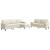 Set de canapele cu perne/rulouri, 3 piese, crem, catifea GartenMobel Dekor