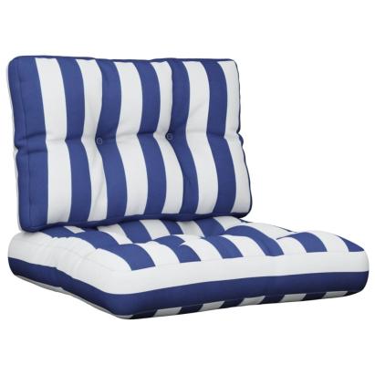 Perne de paleți, 2 buc., dungi albastre și albe, textil GartenMobel Dekor