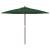 Umbrelă de soare de grădină stâlp din lemn, verde, 299 x 240 cm GartenMobel Dekor