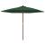 Umbrelă de soare de grădină stâlp din lemn, verde, 299 x 240 cm GartenMobel Dekor