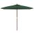 Umbrelă de soare de grădină stâlp din lemn, verde, 299 x 240 cm GartenMobel Dekor