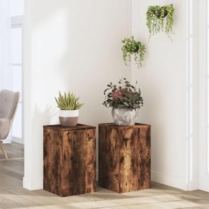 Suporturi de plante 2 buc. stejar fumuriu 30x30x50 cm lemn GartenMobel Dekor