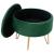 Taburet, rotund, cu spatiu depozitare, catifea, verde, max 80 kg, 38x30 cm, Caro, Akord GartenVIP DiyLine