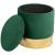 Taburet, rotund, cu spatiu depozitare, catifea, verde, max 80 kg, 39x40 cm, Golden, Akord GartenVIP DiyLine