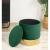 Taburet, rotund, cu spatiu depozitare, catifea, verde, max 80 kg, 39x40 cm, Golden, Akord GartenVIP DiyLine