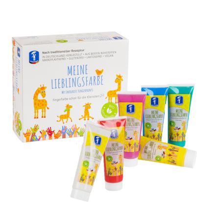Set 6 tuburi vopsea pictura cu degetele - Basic PlayLearn Toys