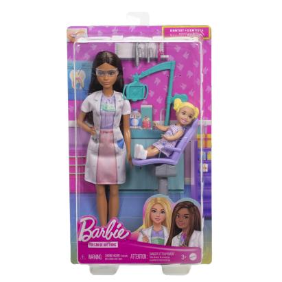 BARBIE SET DE JOACA PAPUSA BARBIE BRUNETA FACE CARIERA STOMATOLOG SuperHeroes ToysZone