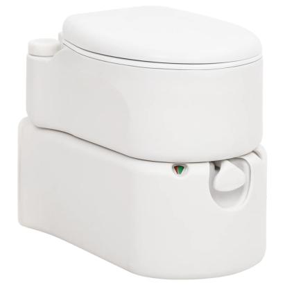 Toaletă de camping integrată, alb, 24+17 L HDPE și email  GartenMobel Dekor