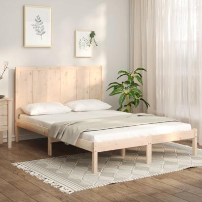 Cadru de pat fără saltea, 135x190 cm, lemn masiv de pin GartenMobel Dekor