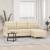 Canapea cu 3 locuri cu taburet, crem, 180 cm, material textil GartenMobel Dekor