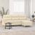 Canapea cu 3 locuri cu taburet, crem, 180 cm, material textil GartenMobel Dekor